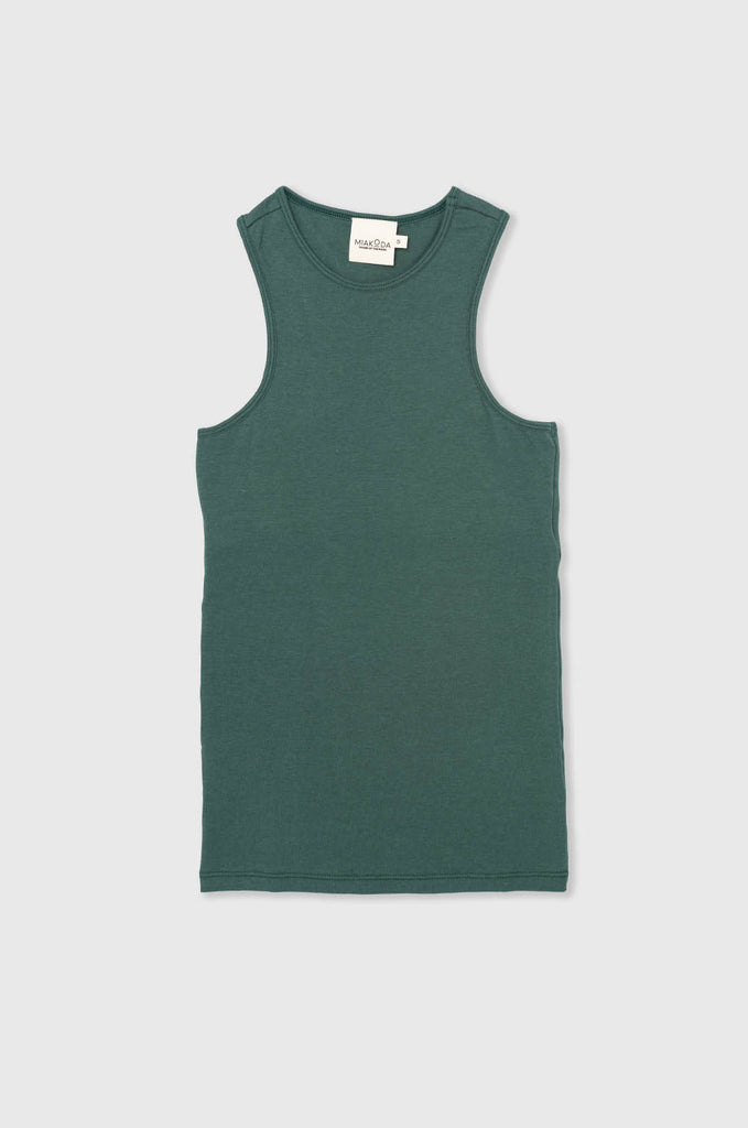 Green racer back tank by Miakoda. 